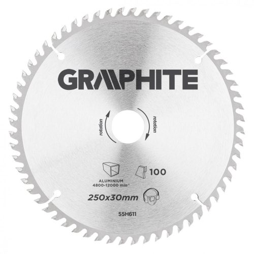 Graphite körfűrészlap 250x3,2x30 mm 100 fog, keményfém