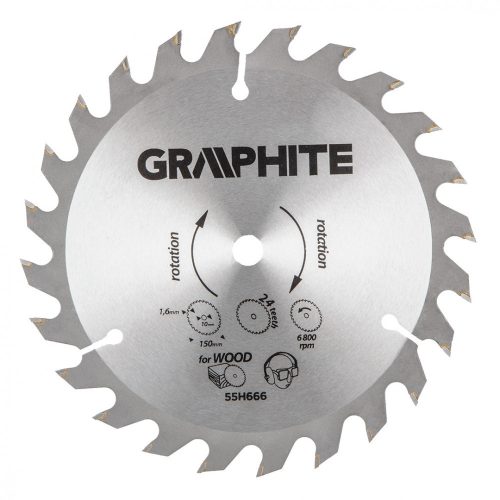 Graphite körfűrészlap 150x1,6x10 mm 24 fog, keményfém