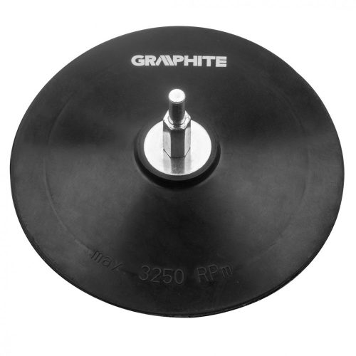 Graphite gumitányér fúrógéphez - 125 mm, tépőzáras, befogás: 6 mm, fix