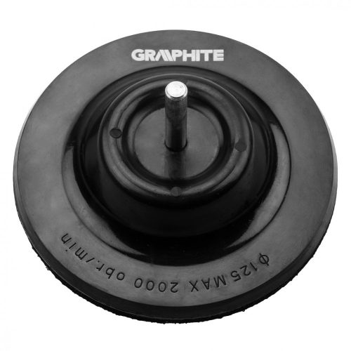 Graphite gumitányér tépőzáras, csapos - 125 mm befogás 8 mm