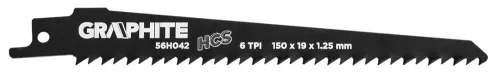 Graphite orrfűrészlap 150x19x1,25 mm, 6 tpi 2 részes keskenyített