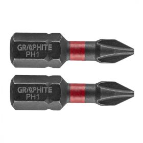 Graphite torziós ütvecsavarozó bit PH1x25 mm, 2 részes
