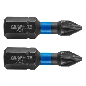 Graphite torziós ütvecsavarozó bit PZ1x25 mm, 2 részes
