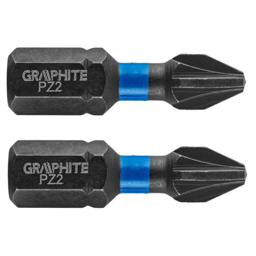 Graphite torziós ütvecsavarozó bit PZ2x25 mm, 2 részes