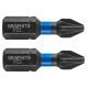 Graphite torziós ütvecsavarozó bit PZ2x25 mm, 2 részes