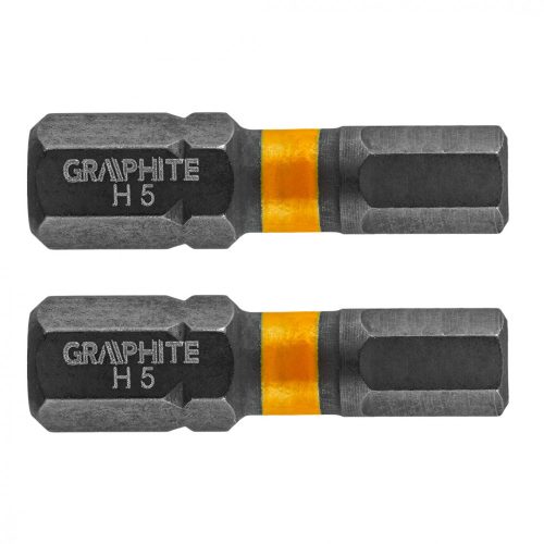 GRAPHITE Torziós ütvecsavarozó bit HEX5 x 25 mm, 2db