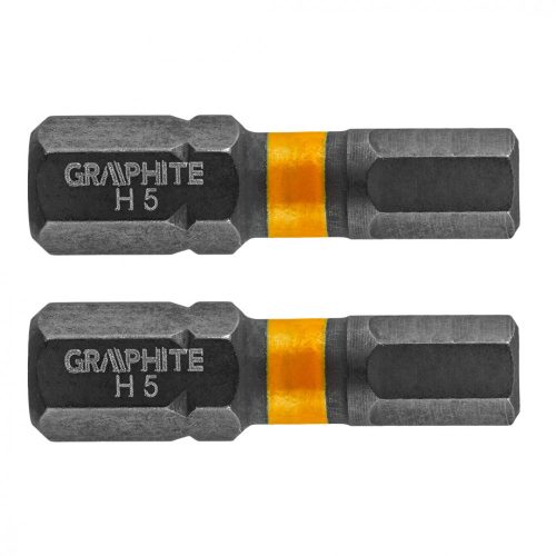Graphite torziós ütvecsavarozó bit HEX5x25 mm, 2 részes