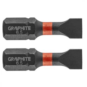 Graphite torziós ütvecsavarozó bit SL6,5x25 mm, 2 részes
