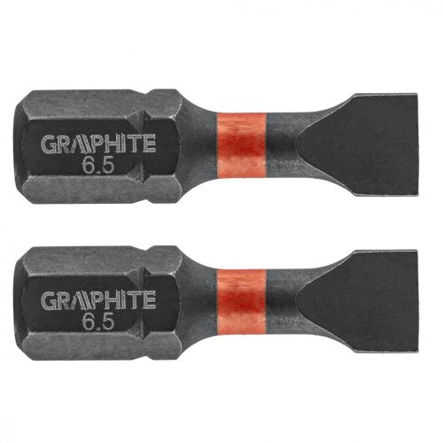 GRAPHITE Torziós ütvecsavarozó bit SL6.5 x 25 mm, 2db