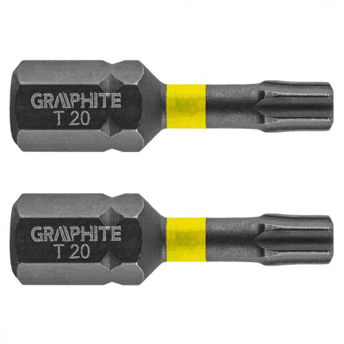 Graphite Torziós ütvecsavarozó bit T20x25 mm, 2 részes