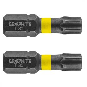 Graphite torziós ütvecsavarozó bit T30x25 mm, 2 részes