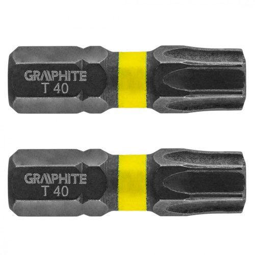 Graphite torziós ütvecsavarozó bit T40x25 mm, 2 részes