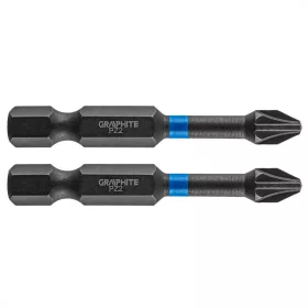 Graphite torziós ütvecsavarozó bit PZ2x50 mm, 2 részes