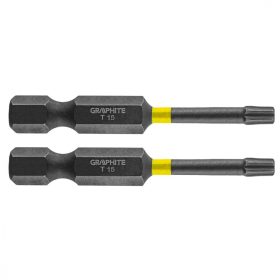 Graphite torziós ütvecsavarozó bit T15x50 mm, 2 részes