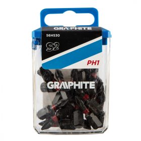 Graphite torziós ütvecsavarozó bit PH1x25 mm, 20 részes