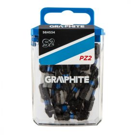 Graphite torziós ütvecsavarozó bit PZ2x25 mm, 20 részes