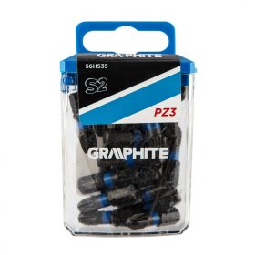 Graphite torziós ütvecsavarozó bit PZ3x25 mm, 20 részes