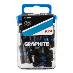 Graphite torziós ütvecsavarozó bit PZ4x25 mm, 20 részes