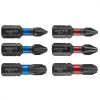 Graphite torziós ütvecsavarozó bit PH1/2/3, PZ1/2/3x25 mm, 6 részes