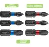 Graphite torziós ütvecsavarozó bit PH1/2/3, PZ1/2/3x25 mm, 6 részes
