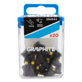 Graphite torziós ütvecsavarozó bit T15x25 mm, 20 részes