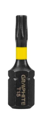 Graphite torziós ütvecsavarozó bit T15x25 mm, 20 részes