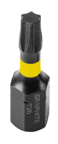 Graphite torziós ütvecsavarozó bit T20x25 mm, 20 részes