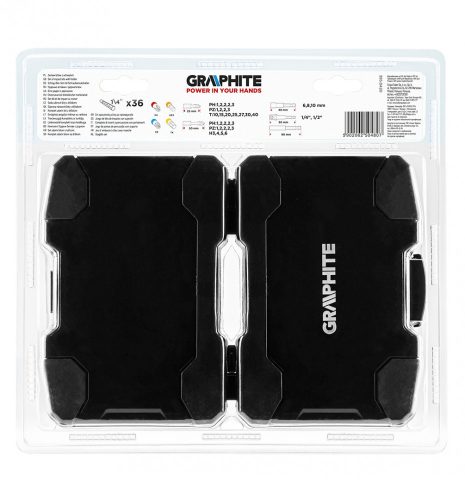 Graphite torziós bitkészlet ütvecsavarozókhoz, 36 részes