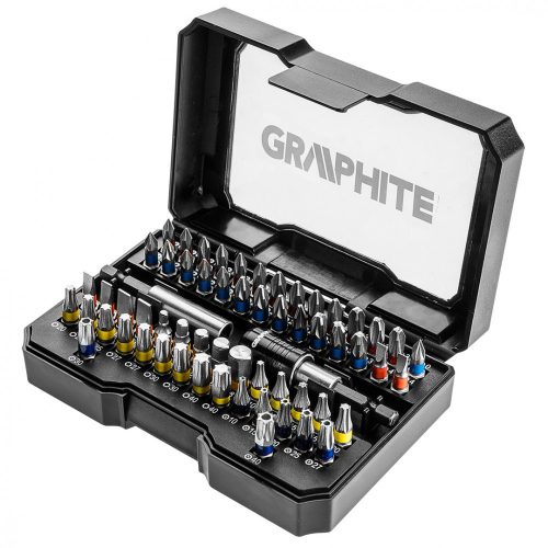 Graphite csavarhúzó bitkészlet mágneses 25 mm 60 részes