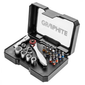 Graphite bit és dugókulcs készlet, 26 részes