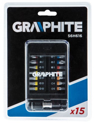 Graphite bitkészlet mágneses 25 mm 15 részes