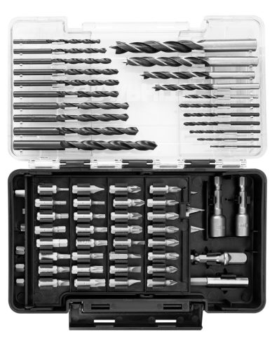 Graphite fúró- és bitkészlet, foglalatok, 66 db