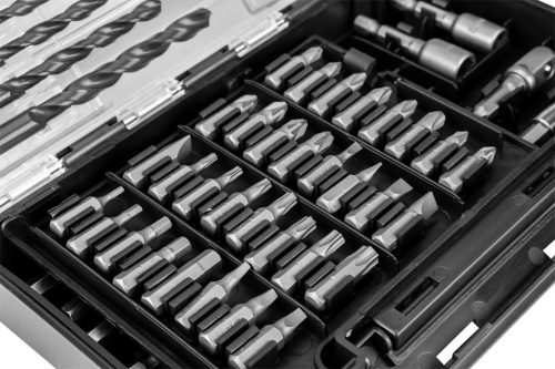 Graphite fúró- és bitkészlet, foglalatok, 66 db