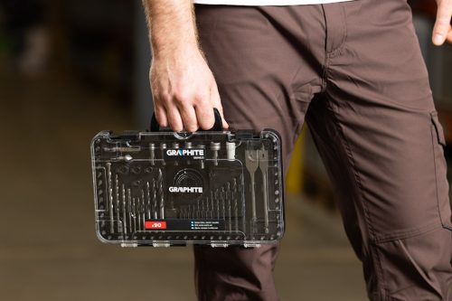 Graphite fúró- és bitkészlet, foglalatok, 90 db