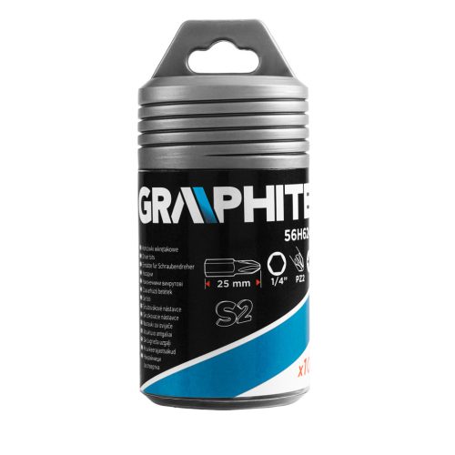 Graphite bitkészlet PZ2x25 mm, 100 részes