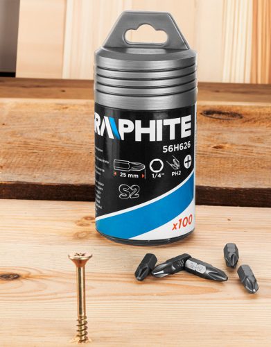 Graphite bitkészlet PH2x25 mm, 100 részes
