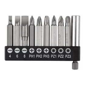 Graphite csavarhúzó bitkészlet mágneses szárral 50mm, 10db