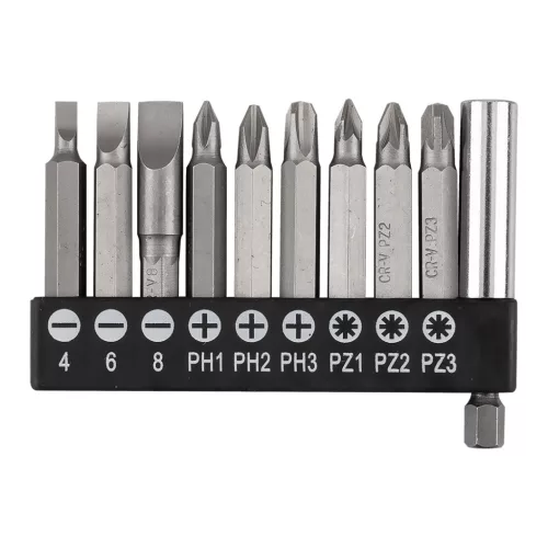 Graphite csavarhúzó bitkészlet mágneses szárral 50mm, 10db