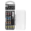 Graphite csavarhúzó bitkészlet 25mm, mágneses szárral, műanyag tokban, 15db