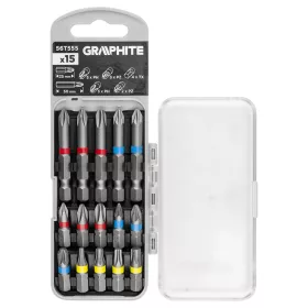 Graphite csavarhúzó bitkészlet 25/50mm, műanyag tokban, 15db
