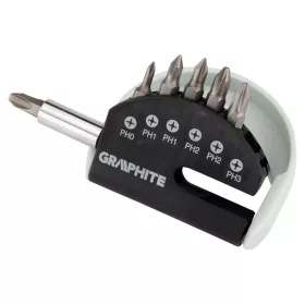 Graphite csavarhúzó bitkészlet PH0, PH1x2, PH2x2, PH3, 7 db