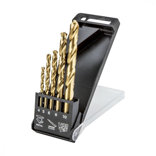 Graphite fémfúró készlet, 5 részes, 4-10 mm HSS TiN