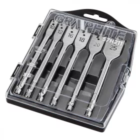 Graphite lapos fafúró készlet, 6 részes, 10-25 mm bit befogás