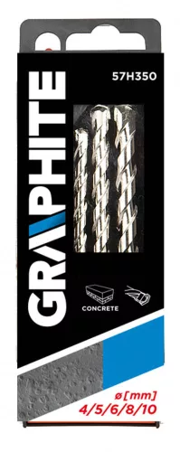 Graphite betonfúró készlet, 5 részes, 4-10 mm hengeres befogás
