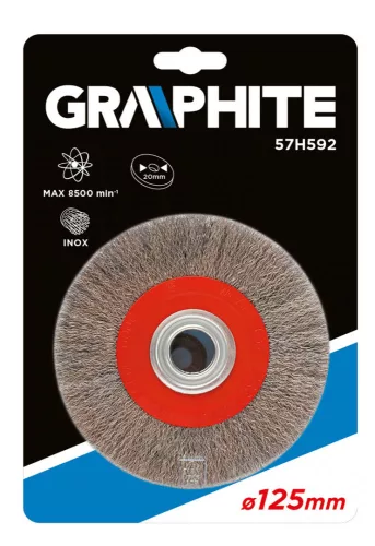 Graphite körkefe hullámos 125 mm inox 20 mm