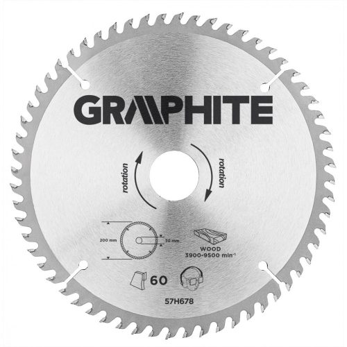 Graphite körfűrészlap 200x30 mm, 60 fog