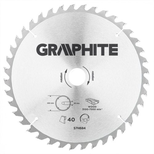 Graphite körfűrészlap 250x30 mm, 39 fog