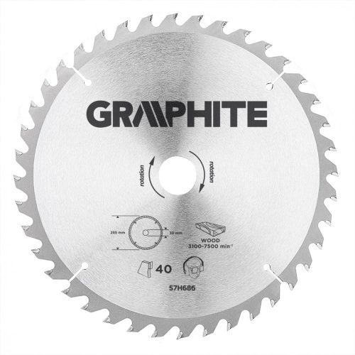 Graphite körfűrészlap 255x30 mm, 39 fog