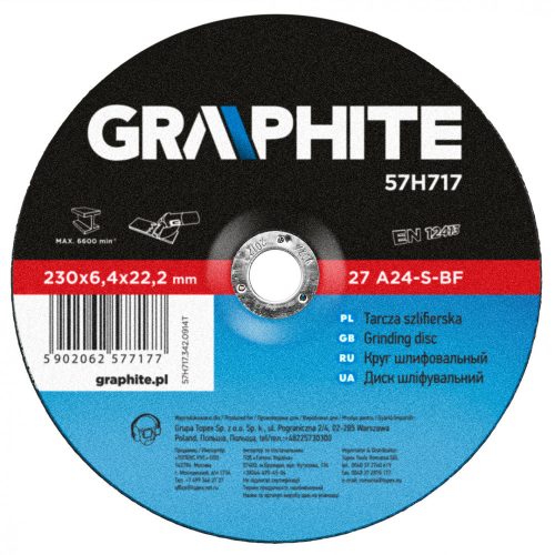 Graphite csiszolókorong 230x6,4x22,2 mm, fémhez