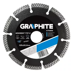 Graphite gyémánt vágókorong 125x22 mm, szegmentált, lézerhegesztett, X típus